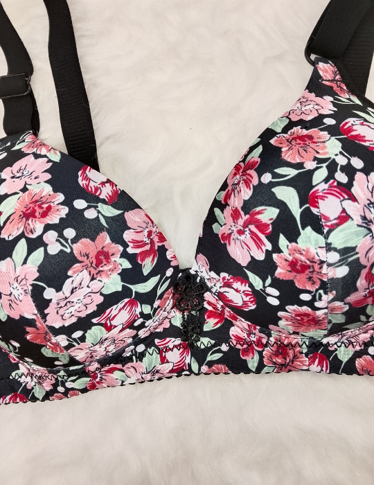 Floral Printed Padded Bra – Stylish and Comfortable Lingerie | BelleNisa